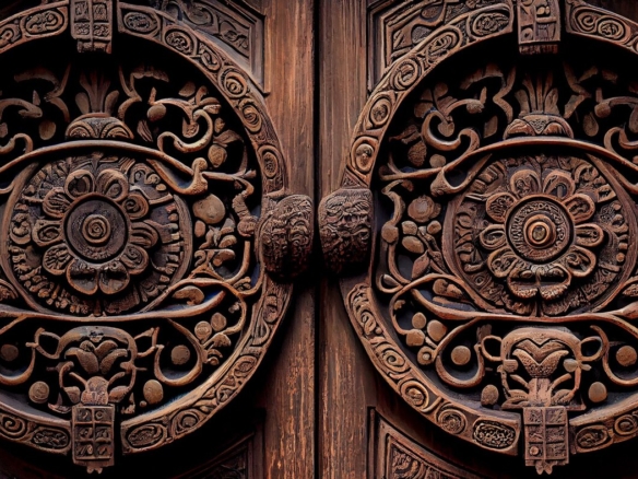 Wood and Marble Floor Medallions